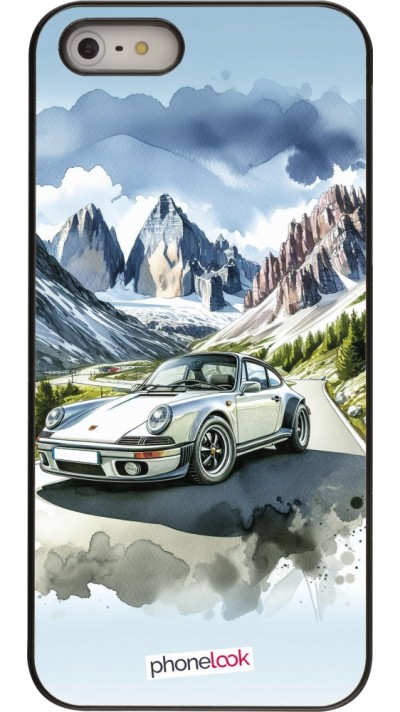 Coque iPhone 5/5s / SE (2016) - Porsche 911 Mountain Watercolor