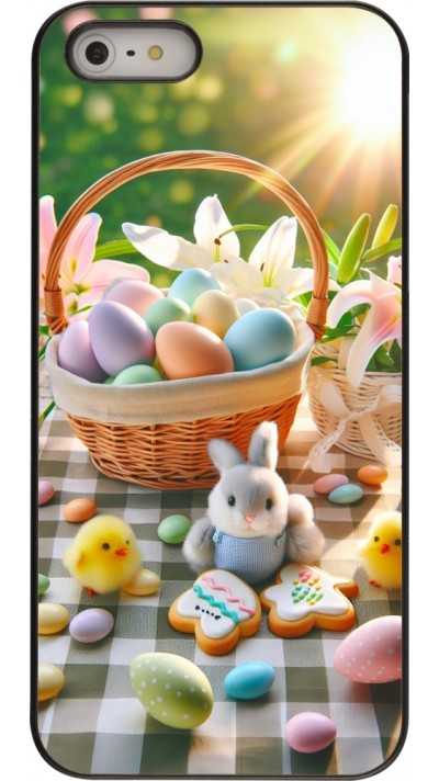 Coque iPhone 5/5s / SE (2016) - Easter 2025 Panier Pâques