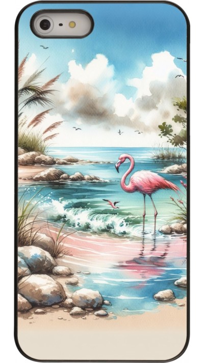 Coque iPhone 5/5s / SE (2016) - Flamant rose aquarelle Coque iPhone 5/5s / SE (2016) - Flamant rose aquarelle