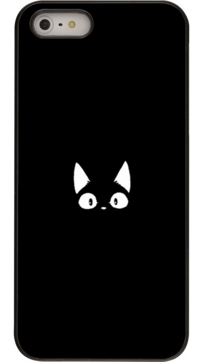 Coque iPhone 5/5s / SE (2016) - Funny cat on black Coque iPhone 5/5s / SE (2016) - Funny cat on black