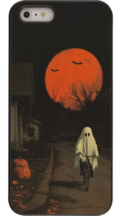 Coque iPhone 5/5s / SE (2016) - Halloween 2025 Ghost on a bicycle Coque iPhone 5/5s / SE (2016) - Halloween 2025 Ghost on a bicycle