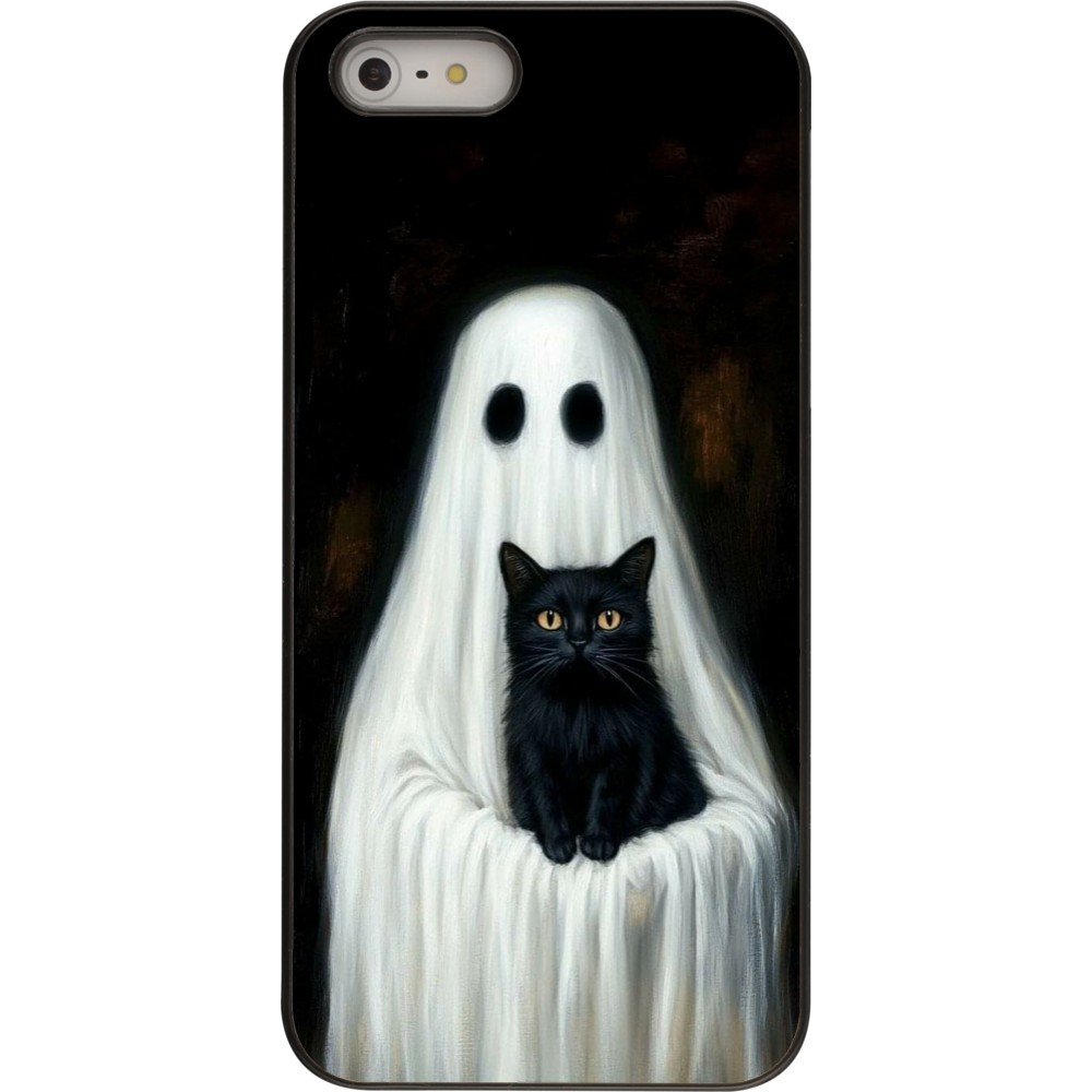 Coque iPhone 5/5s / SE (2016) - Halloween 2025 Ghost with black cat