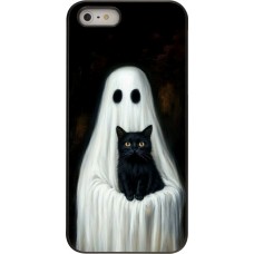 Coque iPhone 5/5s / SE (2016) - Halloween 2025 Ghost with black cat