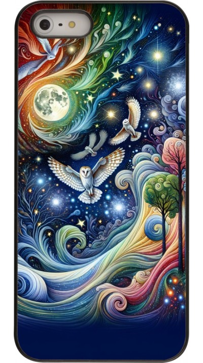 Coque iPhone 5/5s / SE (2016) - hibou volant floral Coque iPhone 5/5s / SE (2016) - hibou volant floral
