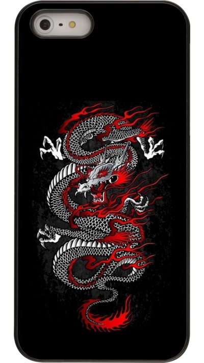 iPhone 5/5s / SE (2016) Case Hülle - Japanese style Dragon Tattoo Red Black iPhone 5/5s / SE (2016) Case Hülle - Japanese style Dragon Tattoo Red Black