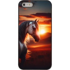 iPhone 5/5s / SE (2016) Case Hülle - Majestätischer Sonnenuntergang Pferd