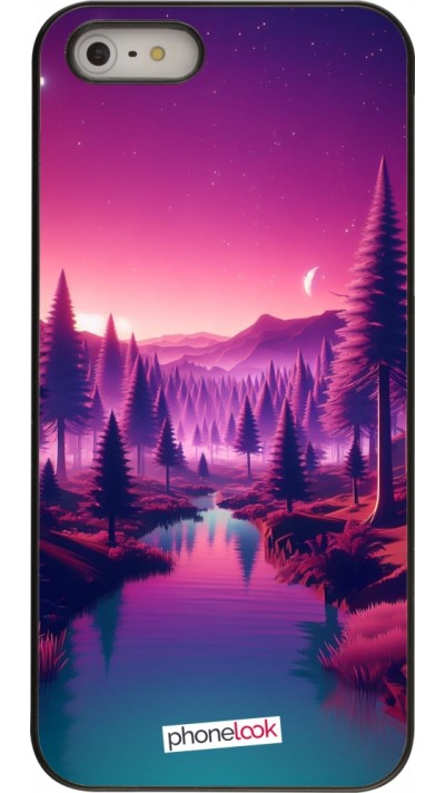 Coque iPhone 5/5s / SE (2016) - Paysage Violet-Rose Coque iPhone 5/5s / SE (2016) - Paysage Violet-Rose