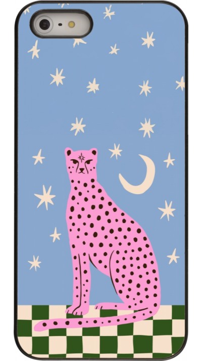 Coque iPhone 5/5s / SE (2016) - Pink leopard with stars 2026