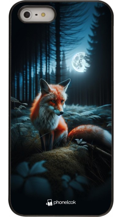 Coque iPhone 5/5s / SE (2016) - Renard lune forêt Coque iPhone 5/5s / SE (2016) - Renard lune forêt