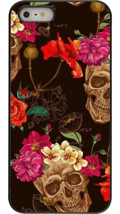 Coque iPhone 5/5s / SE (2016) - Skulls and flowers Coque iPhone 5/5s / SE (2016) - Skulls and flowers