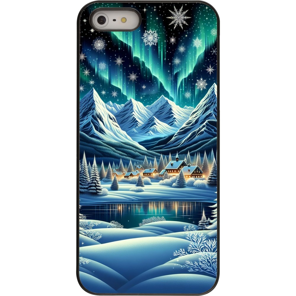 Coque iPhone 5/5s / SE (2016) - Snowy Mountain Village Lake night