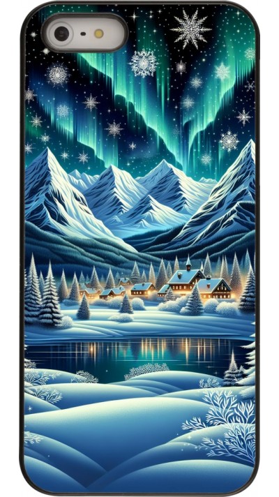 Coque iPhone 5/5s / SE (2016) - Snowy Mountain Village Lake night