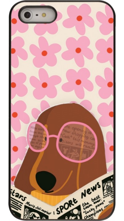 Coque iPhone 5/5s / SE (2016) - Dog with newspaper Spring 2026