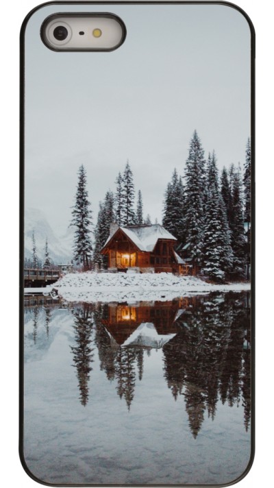 Coque iPhone 5/5s / SE (2016) - Winter 25 Winter house forest afternoon
