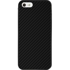 Coque iPhone 5/5s / SE (2016) - Silicone rigide noir Carbon Basic