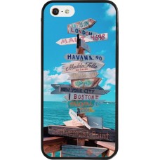 Coque iPhone 5/5s / SE (2016) - Silicone rigide noir Cool Cities Directions