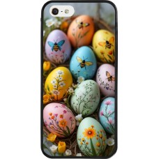 Coque iPhone 5/5s / SE (2016) - Silicone rigide noir Easter 2026 Eggs with bees