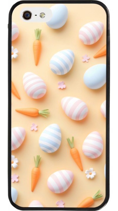 Coque iPhone 5/5s / SE (2016) - Silicone rigide noir Easter 2026 Pattern Easter