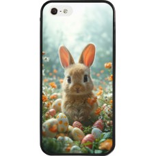 Coque iPhone 5/5s / SE (2016) - Silicone rigide noir Easter 2026 Rabbit in the garden