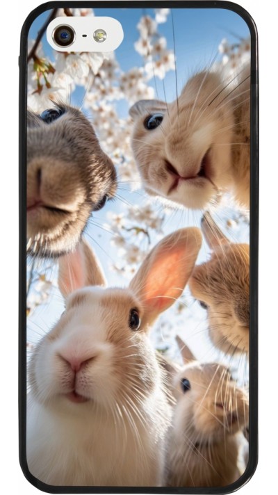Coque iPhone 5/5s / SE (2016) - Silicone rigide noir Easter 2026 Rabbits