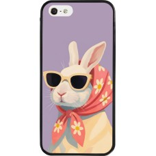 Coque iPhone 5/5s / SE (2016) - Silicone rigide noir Easter 2026 Rabbit with scarf
