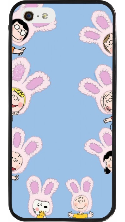 Coque iPhone 5/5s / SE (2016) - Silicone rigide noir Easter 2026 Snoopy