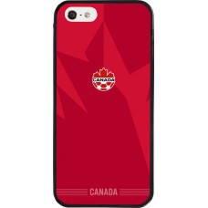 Coque iPhone 5/5s / SE (2016) - Silicone rigide noir Maillot de football Canada 2026 personnalisable