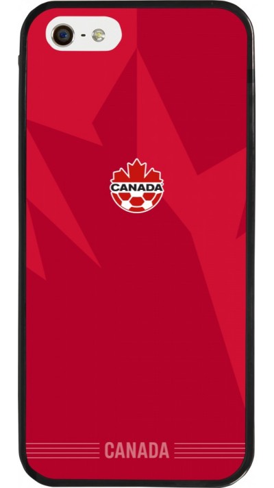 Coque iPhone 5/5s / SE (2016) - Silicone rigide noir Maillot de football Canada 2026 personnalisable