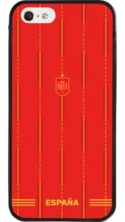 Coque iPhone 5/5s / SE (2016) - Silicone rigide noir Maillot de football Espagne 2026 personnalisable
