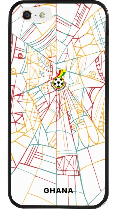 Coque iPhone 5/5s / SE (2016) - Silicone rigide noir Maillot de football Ghana 2026 personnalisable