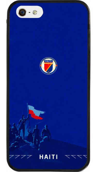 Coque iPhone 5/5s / SE (2016) - Silicone rigide noir Maillot de football Haiti 2026 personnalisable