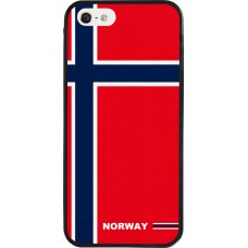 Coque iPhone 5/5s / SE (2016) - Silicone rigide noir Maillot de football Norvège 2026 personnalisable