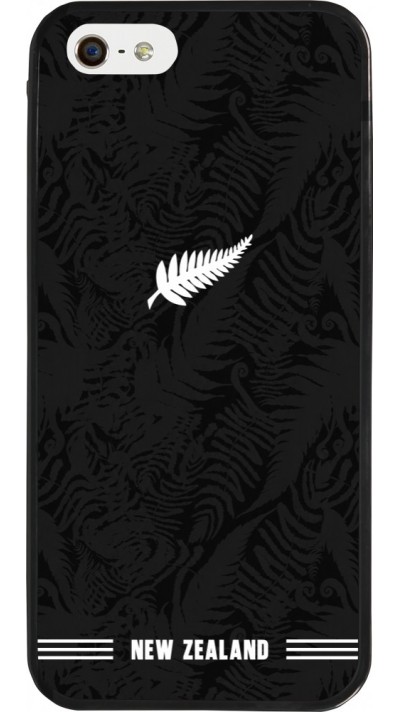 Coque iPhone 5/5s / SE (2016) - Silicone rigide noir Maillot de football Nouvelle-Zélande 2026 personnalisable