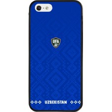Coque iPhone 5/5s / SE (2016) - Silicone rigide noir Maillot de football Ouzbékistan 2026 personnalisable