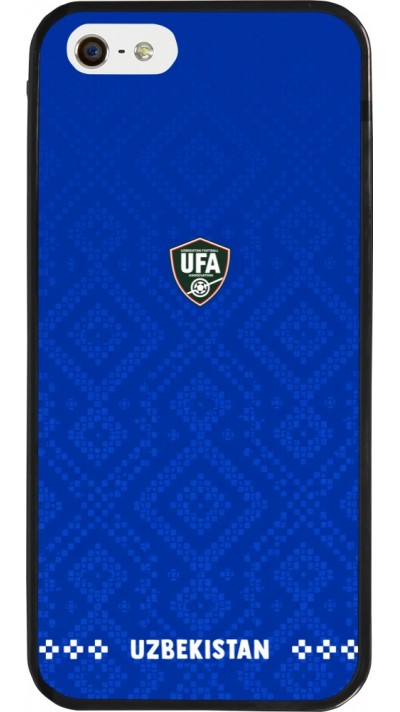 Coque iPhone 5/5s / SE (2016) - Silicone rigide noir Maillot de football Ouzbékistan 2026 personnalisable