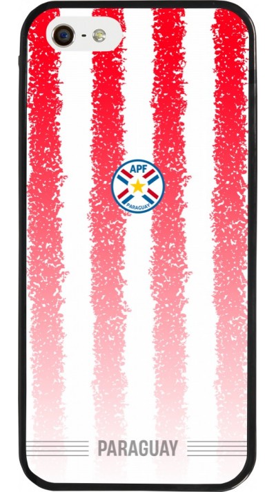 Coque iPhone 5/5s / SE (2016) - Silicone rigide noir Maillot de football Paraguay 2026 personnalisable