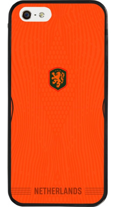 Coque iPhone 5/5s / SE (2016) - Silicone rigide noir Maillot de football Pays-Bas 2026 personnalisable