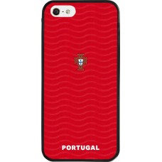 Coque iPhone 5/5s / SE (2016) - Silicone rigide noir Maillot de football Portugal 2026 personnalisable