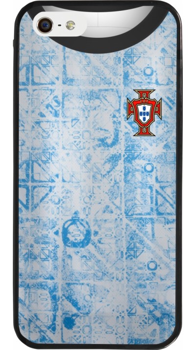 iPhone 5/5s / SE (2016) Case Hülle - Silikon schwarz Portugal Away personalisierbares Fussballtrikot