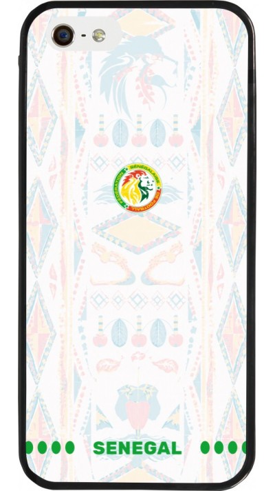 Coque iPhone 5/5s / SE (2016) - Silicone rigide noir Maillot de football Sénégal 2026 personnalisable