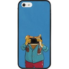 Coque iPhone 5/5s / SE (2016) - Silicone rigide noir Frog with camera DTMF