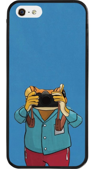Coque iPhone 5/5s / SE (2016) - Silicone rigide noir Frog with camera DTMF