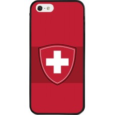 Coque iPhone 5/5s / SE (2016) - Silicone rigide noir Hockey World Championship Ecusson Suisse
