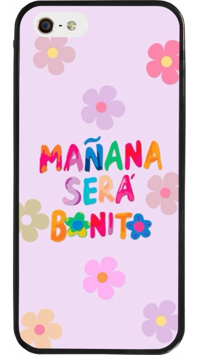 Coque iPhone 5/5s / SE (2016) - Silicone rigide noir Karol G Manana sera bonito