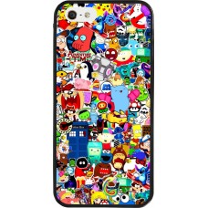 Coque iPhone 5/5s / SE (2016) - Silicone rigide noir Mixed cartoons