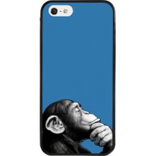 Coque iPhone 5/5s / SE (2016) - Silicone rigide noir Monkey Pop Art