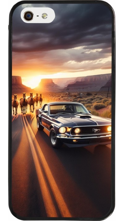 Coque iPhone 5/5s / SE (2016) - Silicone rigide noir Mustang 69 Grand Canyon