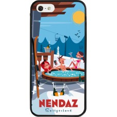 Coque iPhone 5/5s / SE (2016) - Silicone rigide noir Nendaz Mountain Jacuzzi