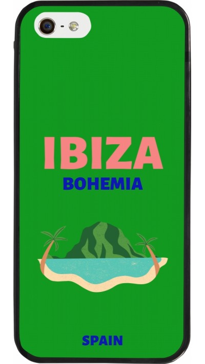Coque iPhone 5/5s / SE (2016) - Silicone rigide noir Pop Summer Destination Ibiza
