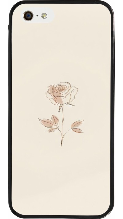 Coque iPhone 5/5s / SE (2016) - Silicone rigide noir Sable Rose Minimaliste